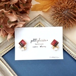 【イヤリング】two tone jewel -ボルドー-