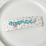 Merci ビーズ刺繍のぱっちんピン