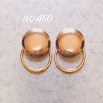 no.460 2way 包みボタン シャンパンゴールド ピアス、イヤリング