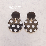 no.443 モノトーン ドット ピアス、イヤリング