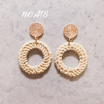 no.418 ゴールド ラタン サークル ピアス、イヤリング
