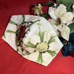 【🎄2023年クリスマス🎄】草花の結晶柄(柄物⑥-119）マスク　薄手の生地　綿100％  幼児〜LLサイズ・裏地選択可　※抗菌加工不織布縫込み可　Xmas ひいらぎ　サンタ　ツリー　結晶