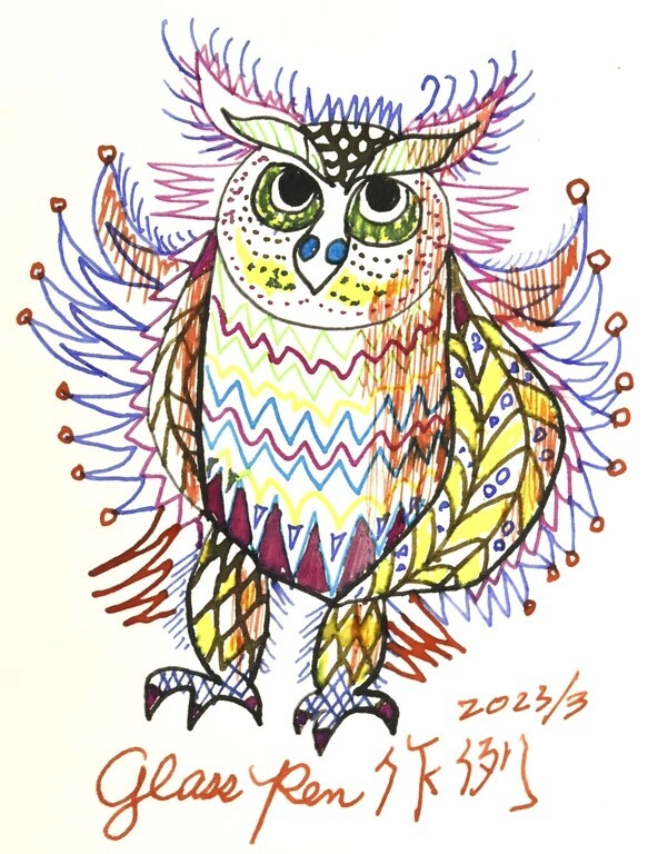 作家創作*新作アート*ガラスペン 11268-487 細密インク吸収10の溝 描き