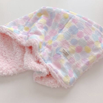季節限定　プードルボアケット　パステルカラー　カラフル　ピンク　女の子　ひざ掛け　カフェマット　ハンドメイド　handmade  ガーゼケット
