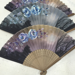 薔薇の手書き扇子