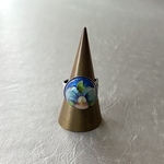 Vintage 80s retro blue flower enamel ring レトロ ヴィンテージ ブルー フラワー エナメル リング