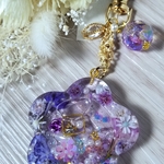 ❁お花いっぱい❁シェイカーキーホルダー薄紫