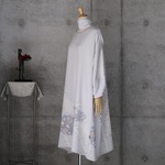 着物リメイク    辻が花のワンピース/フリーサイズ  kimono 　