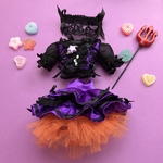 27cmドール ハロウィン🎃パープルドレス　ブラウス&スカート&パニエ　パーティードレス　コスプレ　アイドル　お人形　お洋服　ドール服
