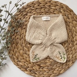 ナチュラルコットンループマフラー（刺繍・botanical）