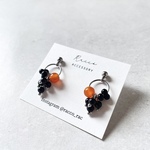 ◯＋plenty pierce (カーネリアン×オニキス)ステンレスピアス ノンホールピアス変更可