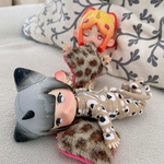 ミニチュアクッション ヒョウ柄✖️ホットピンク ふわもこファー １個 
