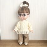 レースシフォンプルオーバー＆スウェードパンツ♡メルちゃんソランちゃんハンドメイド服