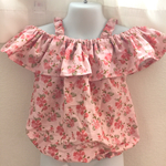 キッズ 花柄オフショルトップス90〜120