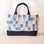 お道具箱用レッスンバッグＬ　元素記号☆ブルー系☆