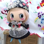 イーマリー服セット 苺柄の黒【ワンピース・帽子】２点セット　イルメール　