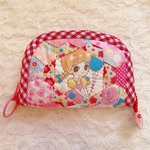 レトロな女の子  パッチワーク 折りたたみ財布