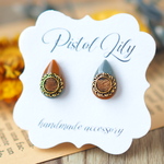 No.54761 マーブルファー秋冬樹脂ピアス アレルギー対応 made by PISTOL LILY