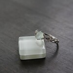 シーブルーカルセドニー　６爪クラウンレースリング　SILVER925