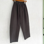 コットンリネンのテーパードパンツ（バルーンパンツ）3サイズ選べる◎オーダーも可 チャコールグレイ nunono-46