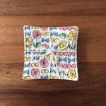 黄色×ピンク　ちょうちょとお花のパーティーコースター　6枚セット