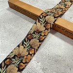約4.5cm幅/刺繍リボン/チュール(黒)/ブラウン/花刺繍