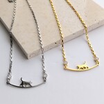 お散歩猫のネックレス　（ゴールド）