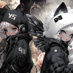 デザインペーパー POP GIRL CAT BLACK or WHITE