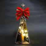 【超早割価格】小振りな大人のクリスマスツリーランプ　X'mas LEDライト ステンドグラス ランプ