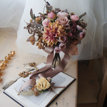 pink gold 【ブーケ・結婚式・ウェディング・前撮り・秋ブーケ・冬ブーケ・ダリアブーケ】
