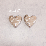 no.341 ヴィンテージ シルバー ハート ピアス、イヤリング