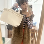 すぐお届け★［タッセルバッグ］ シンプル ハンドバッグ インド刺繍 きなり 帆布 キャンバス 白