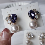 結婚式 お呼ばれ にも♡ スワロフスキー パール ビジュー ピアス イヤリング【ブライダル ウエディング  】上品 華やか 金属アレルギー 　 