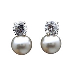 ウェディング　ピアス　Sweet small grain パールとクリスタル　ウェディング　結婚式　アクセサリー　パールピアス　一粒パール　挙式用アクセサリー　結婚式パールピアス　ティアラ　卒業式