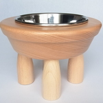 ＜teriapeko様 専用オーダー品＞ワンちゃん猫ちゃんの食器台：SUSボウル－Ｍサイズ（高さオーダーお受けします）