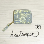 ★ミナペルホネン★jungle relief yellowのファスナー財布★チャーム付