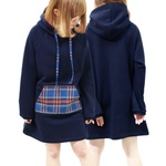 フーディーワンピーネイビーtypeB♡(タータンアオチェック)再販