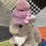 【２０１９年モデル復刻版】小さめうさぎパーツ付き🐰💕ポンポンキャスケット（ピンク）