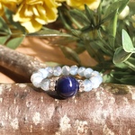 ネイビー⭐︎グラデーションブルービーズリング