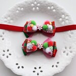 NEW ボンボンクリスマスリボン　チョーカー＆JDピン 犬用　キッズ用