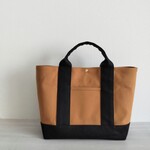 ☆margaret2003様専用☆ 横長トートバッグ キャメル×ブラック 倉敷帆布