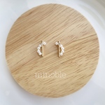 new▷half ring pearl ピアス/ノンホールイヤリング/ノンホールピアス＊受注製作＊1031