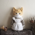 毛布のぬいぐるみ♥秋の装い茶白ねこちゃん