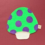 ガーゼミニハンカチ　きのこパープル
