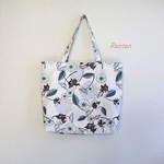 大きいトートバック・エスニック調プリント（グレーと茶系）♡（裏付き）