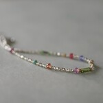 カレンシルバー　トルマリン　ターコイズ　天然石のマルチカラーブレスレット（Silver925）