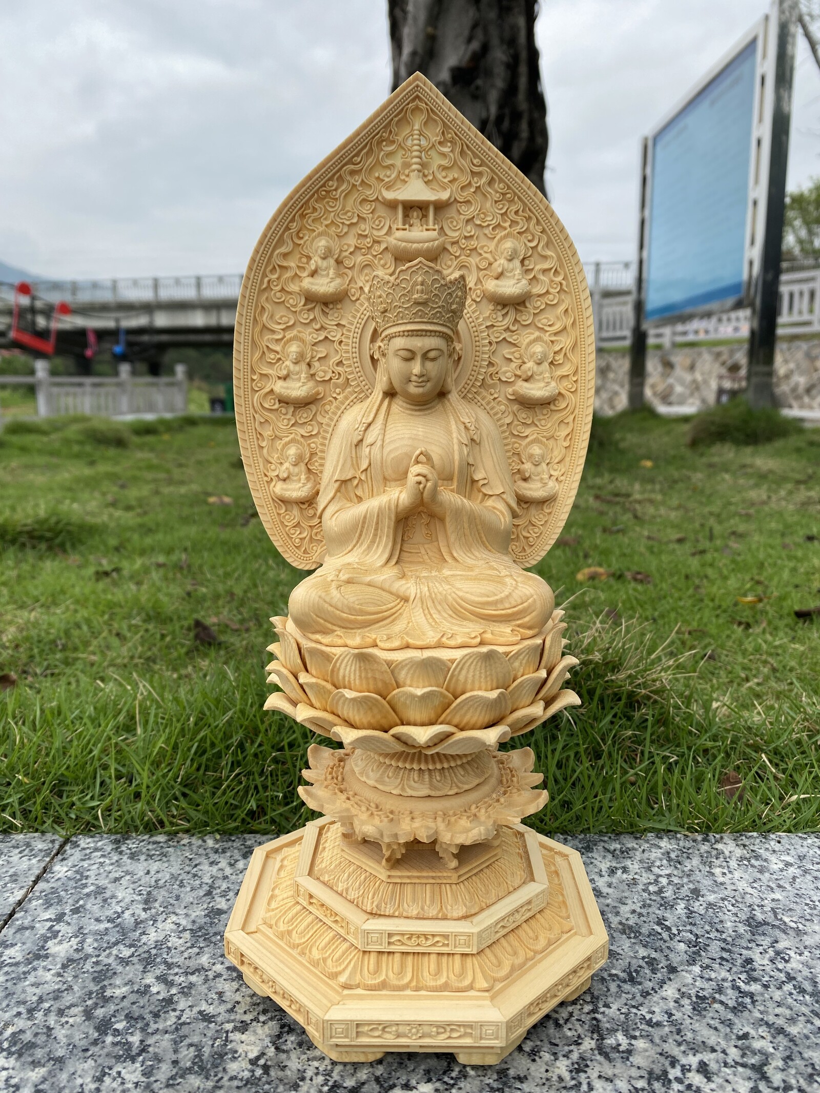 黄楊木 布袋様 弥勒様 置物 仏教工芸品 - 木芸館 | minne 国内