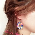 送料無料!!まんまるピアス♡イヤリング（トロピカル）