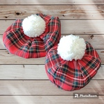受注製作　ポンポンベレー帽❣️赤チェック