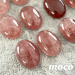 【4個】13×18mm　天然石　　カボション《いちごクリスタル》